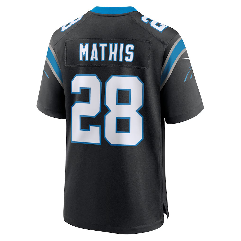American Football Jersey | C.Panthers #28 Damarri Mathis Black Team Game Stitched Football American Jersey - image 1