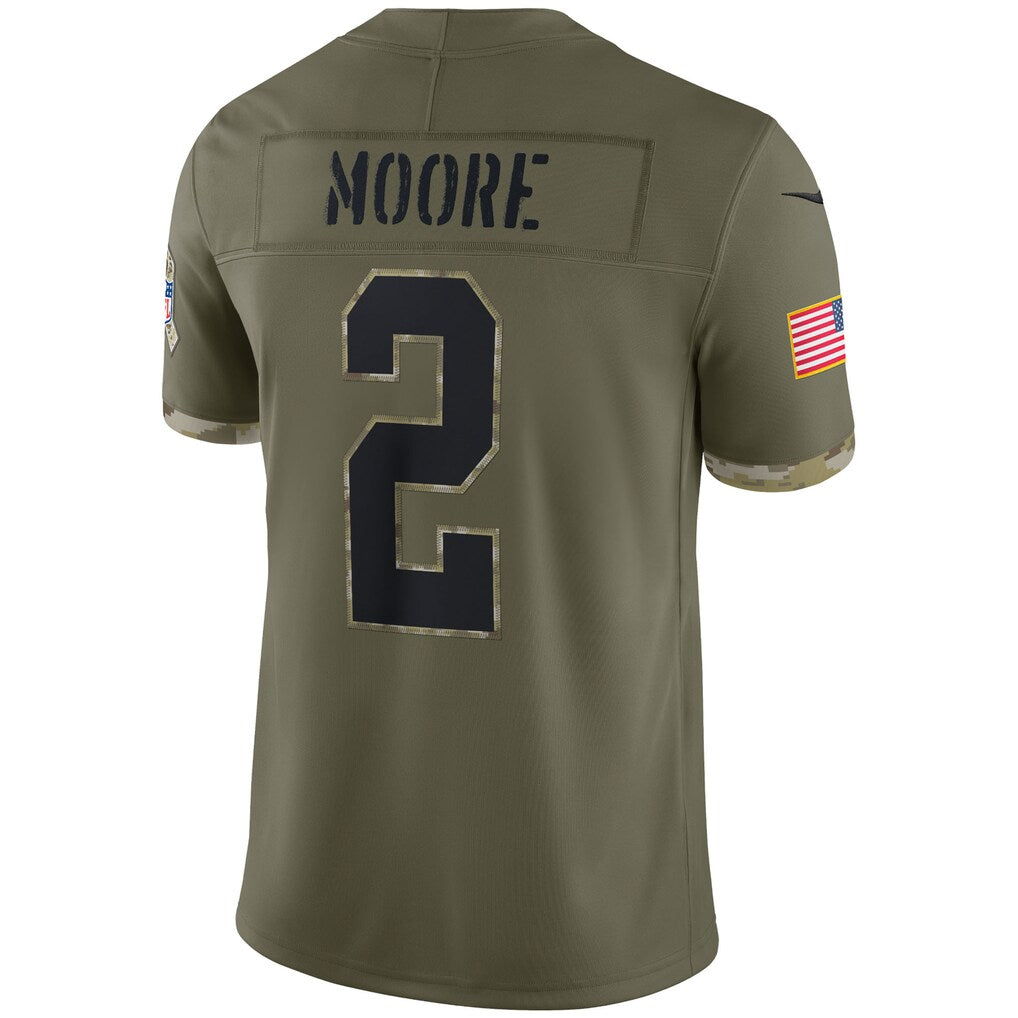 American Football Jersey | C.Panthers #2 D.J. Moore Olive Salute To Service Limited Stitched Football American Jersey - image 1