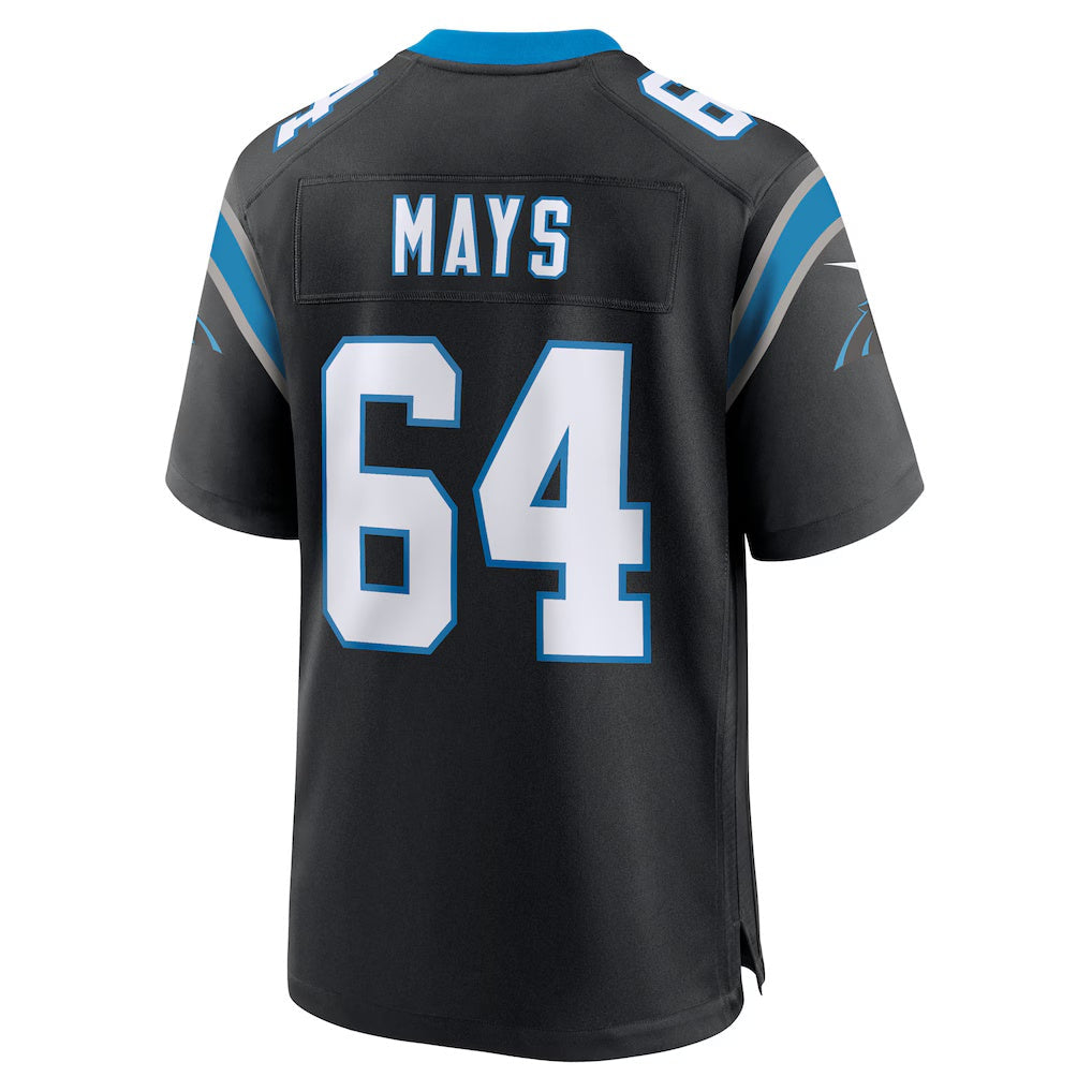 American Football Jersey | C.Panthers #64 Cade Mays Black Team Game Stitched Football American Jersey - image 1