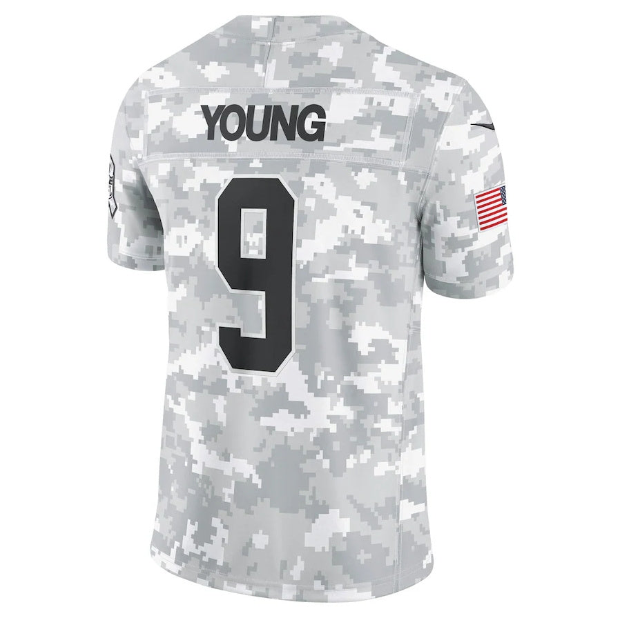 American Football Jersey | C.Panthers #9 Bryce Young Arctic Camo 2024 Salute to Service Limited Stitched Football American Jersey - image 1