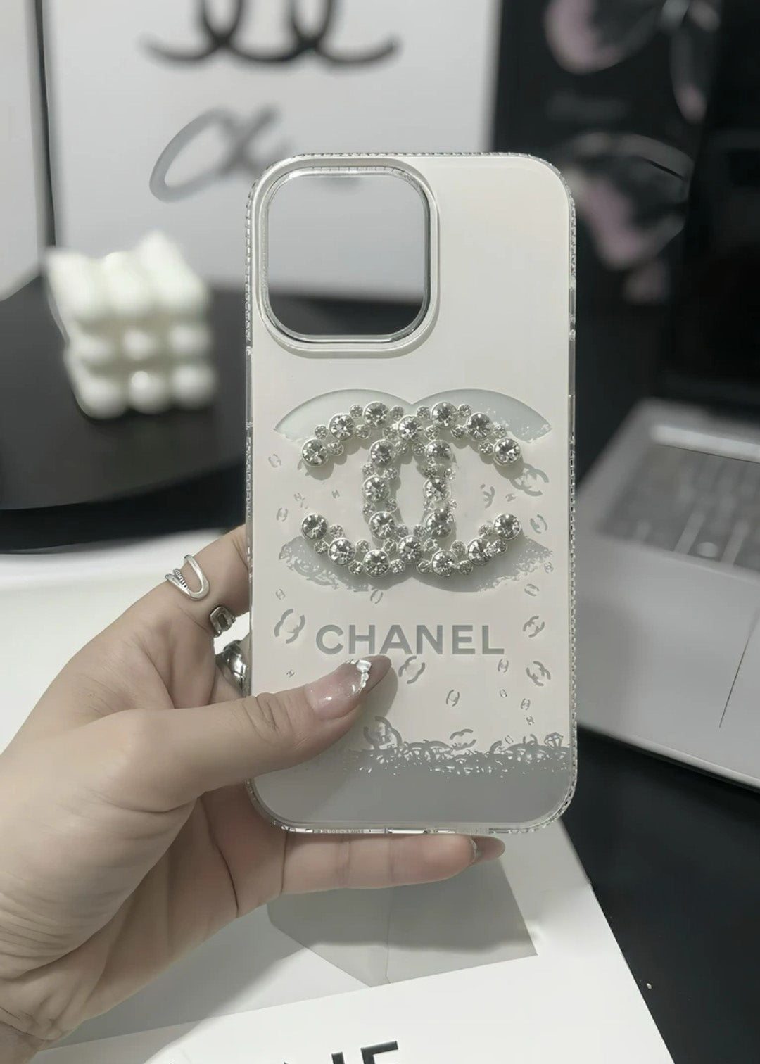 Elegant Crystal iPhone Case With Bracelet Strap - product view 1