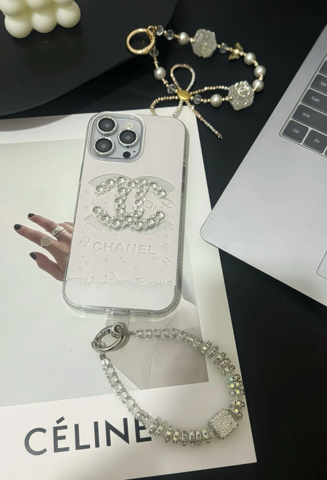 Elegant Crystal iPhone Case With Bracelet Strap - product view 3