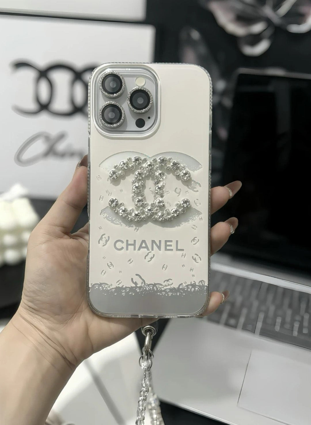 Elegant Crystal iPhone Case With Bracelet Strap - product view 4