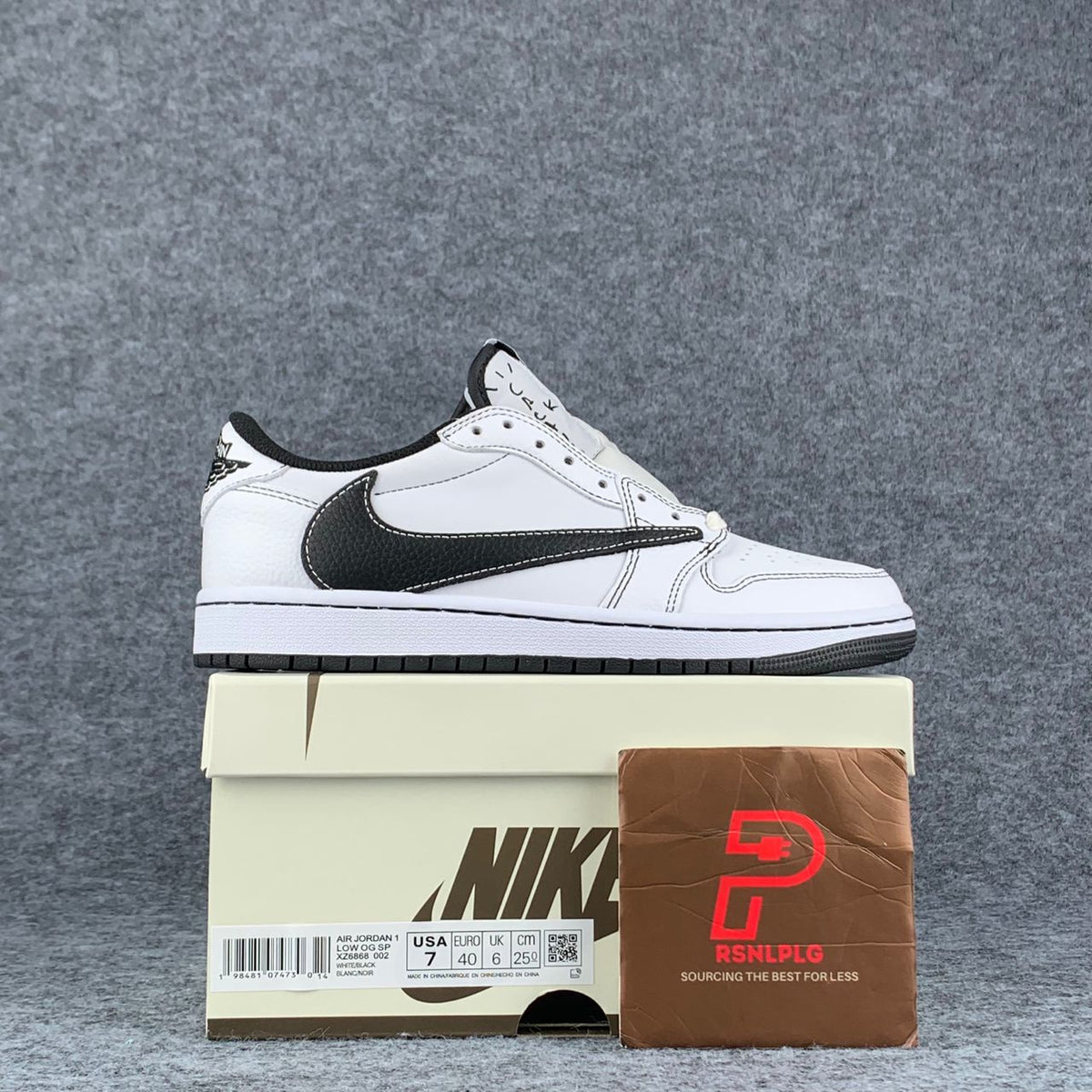 Custom Travis Scott x Air Jordan 1 Low "Phantom Stitch" Sneakers - product view 1