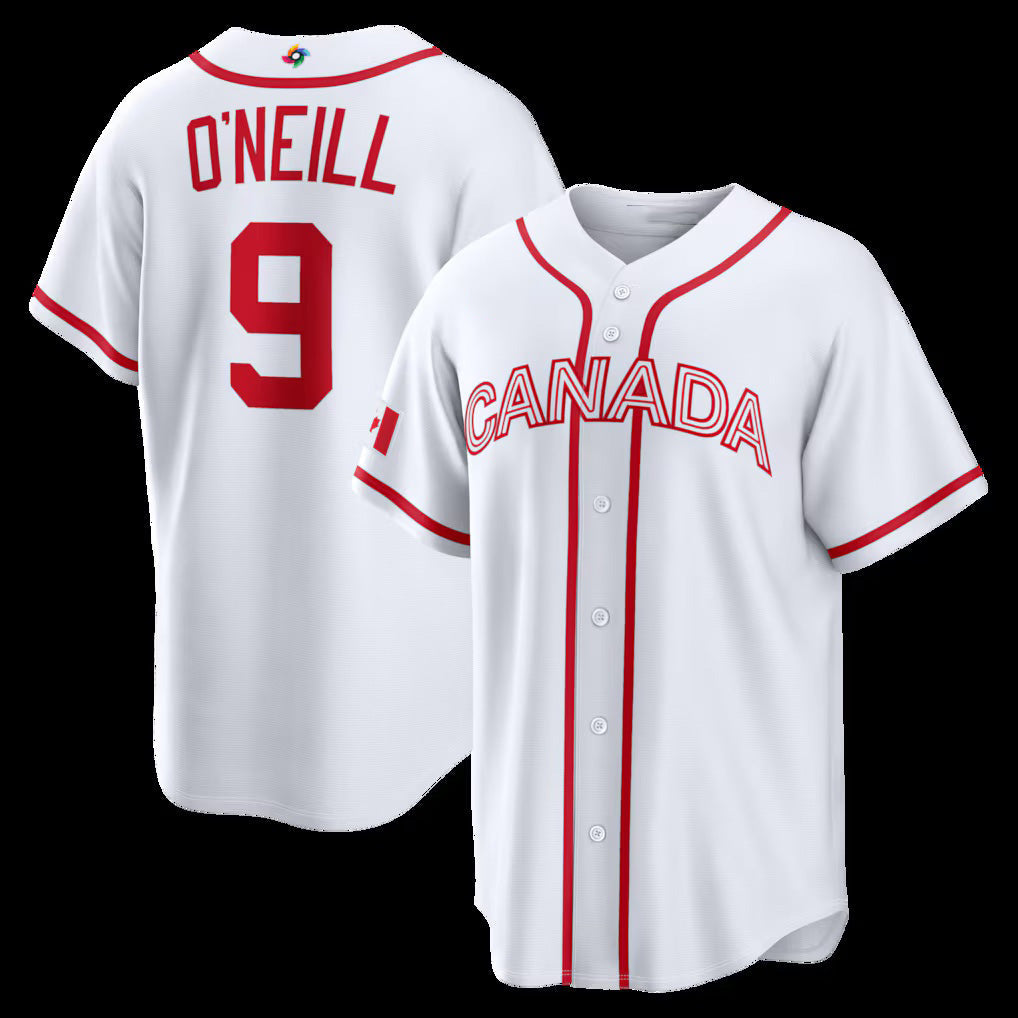 Baseball Jersey | Canada Baseball #9 Tyler O'Neill 2026 World Baseball Classic Home Stadium - White - image 1