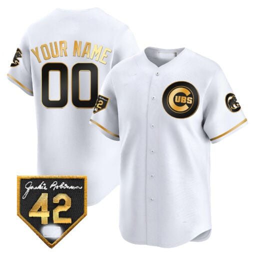 Baseball Jersey | Chicago Cubs 2024 Jackie Robinson Patch Limited Custom Jersey V2 ¨C White Royal Alternate - image 1