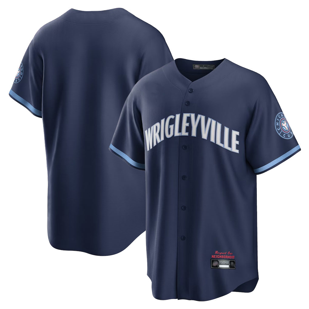 Baseball Jersey | Chicago Cubs Navy City Connect Home Game Blank Player Stitched - image 1