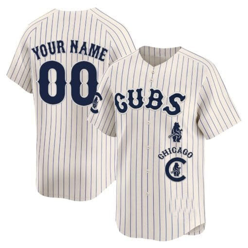 Baseball Jersey | Chicago Cubs Special Limited Custom Jersey ¨C All Stitched-Cream Pinstripe - image 1
