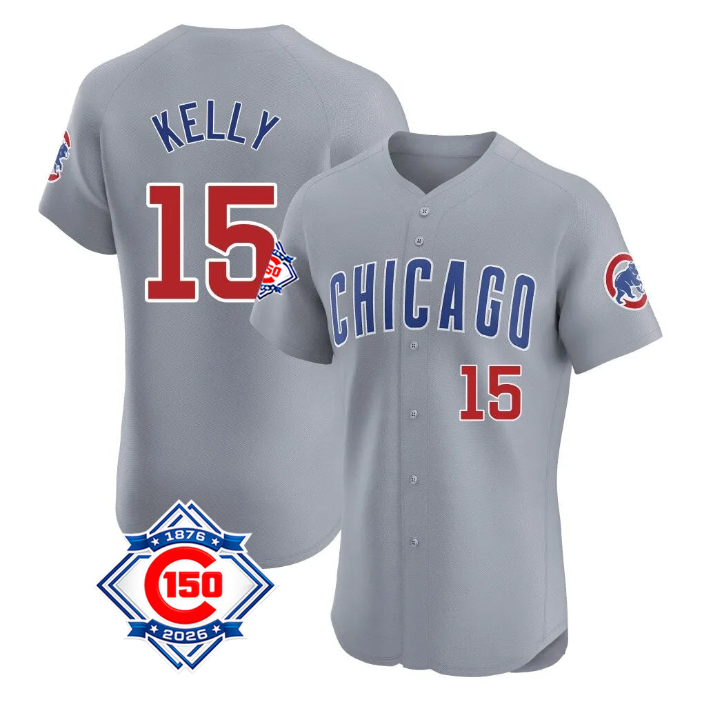 Baseball Jersey | Chicago Cubs #15 Carson Kelly Player Gray Road 150th Anniversary Limited Home Stitched - image 1