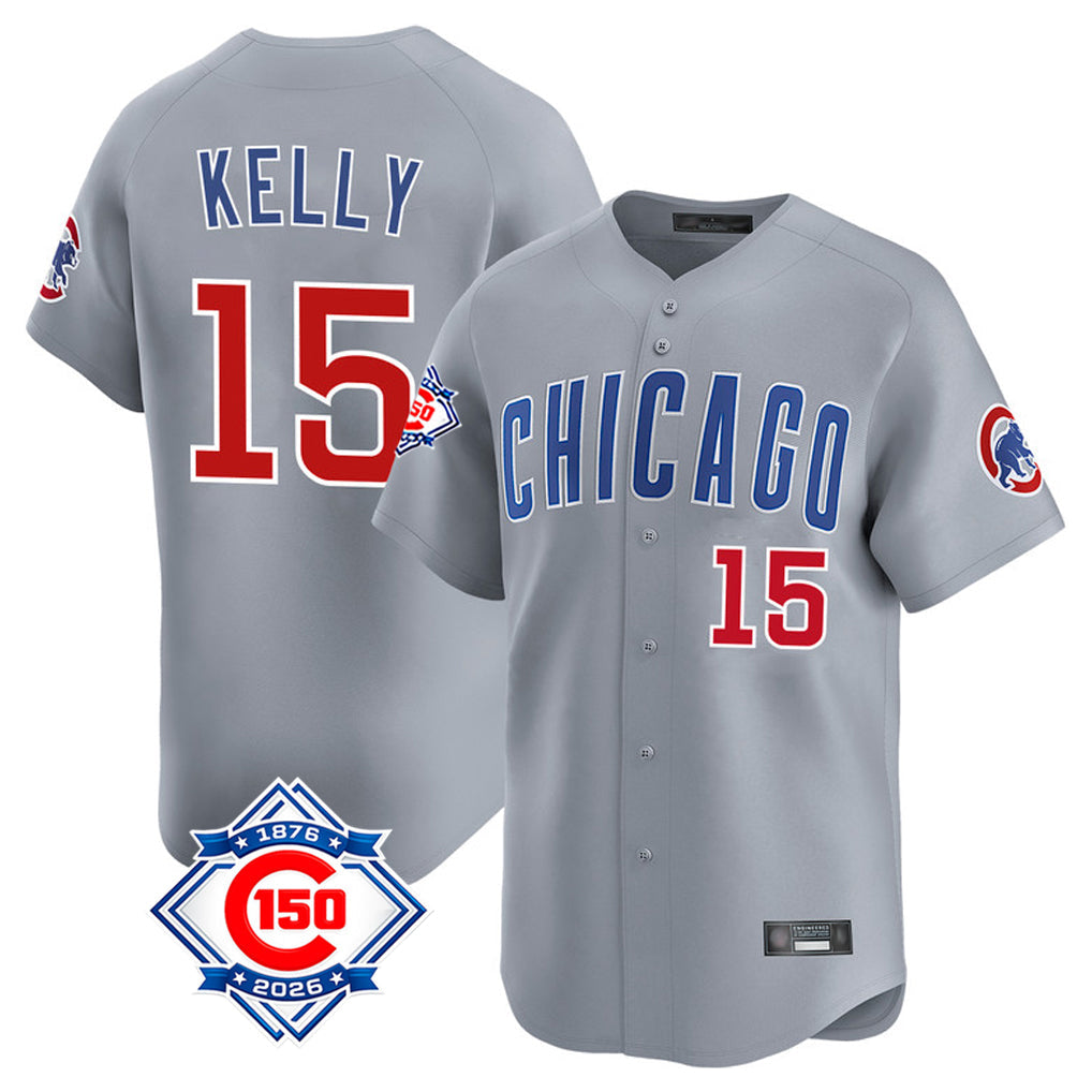 Baseball Jersey | Chicago Cubs #15 Carson Kelly Player Gray Road 150th Anniversary Limited Home Stitched - image 1