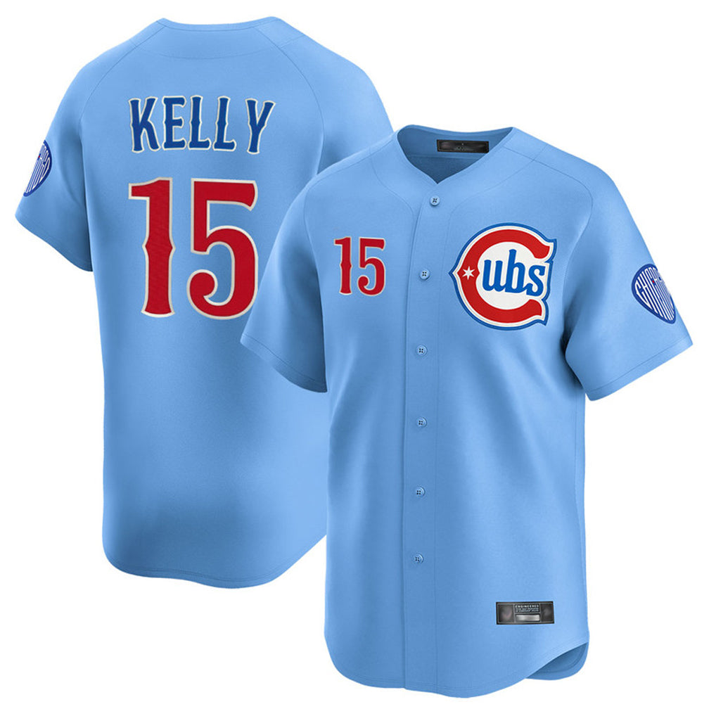 Baseball Jersey | Chicago Cubs #15 Carson Kelly Player Light Blue Limited Home Stitched - image 1