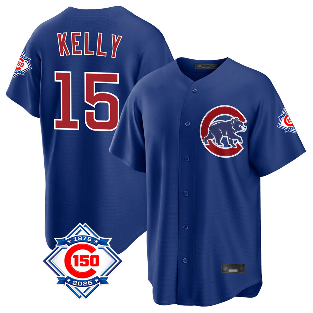 Baseball Jersey | Chicago Cubs #15 Carson Kelly Player Royal 150th Anniversary Home Game Stitched - image 1