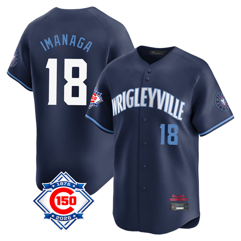 Baseball Jersey | Chicago Cubs #18 Shota Imanaga Player Navy City Connect 150th Anniversary Limited Home Stitched - image 1
