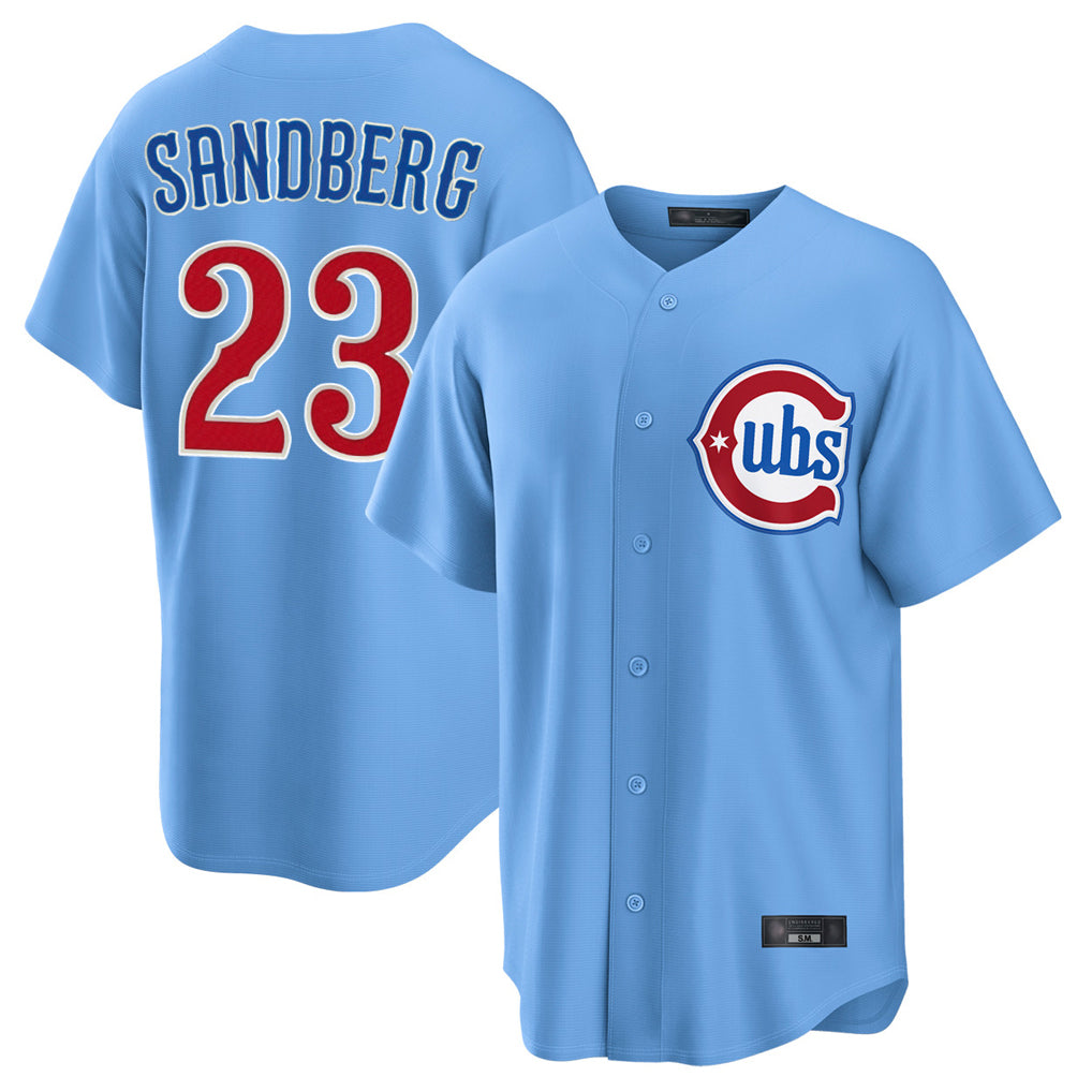 Baseball Jersey | Chicago Cubs #23 Ryne Sandberg Player Light Blue Home Game Stitched - image 1