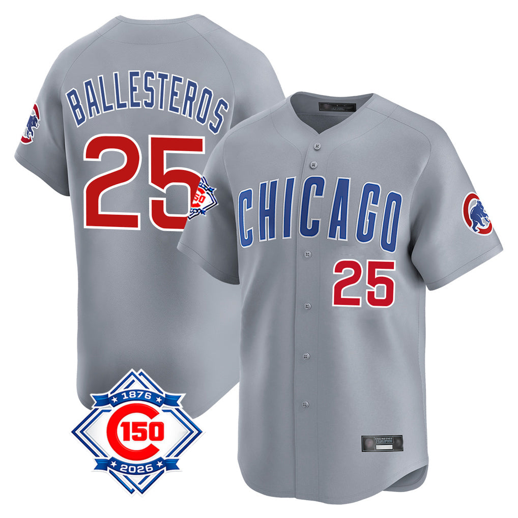 Baseball Jersey | Chicago Cubs #25 Mois¨¦s Ballesteros Player Gray Road 150th Anniversary Limited Home Stitched - image 1
