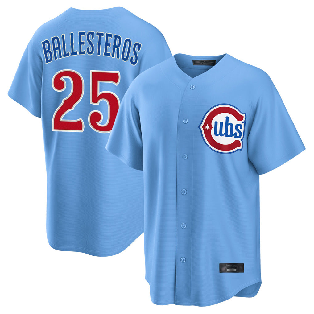 Baseball Jersey | Chicago Cubs #25 Mois¨¦s Ballesteros Player Light Blue Home Game Stitched - image 1