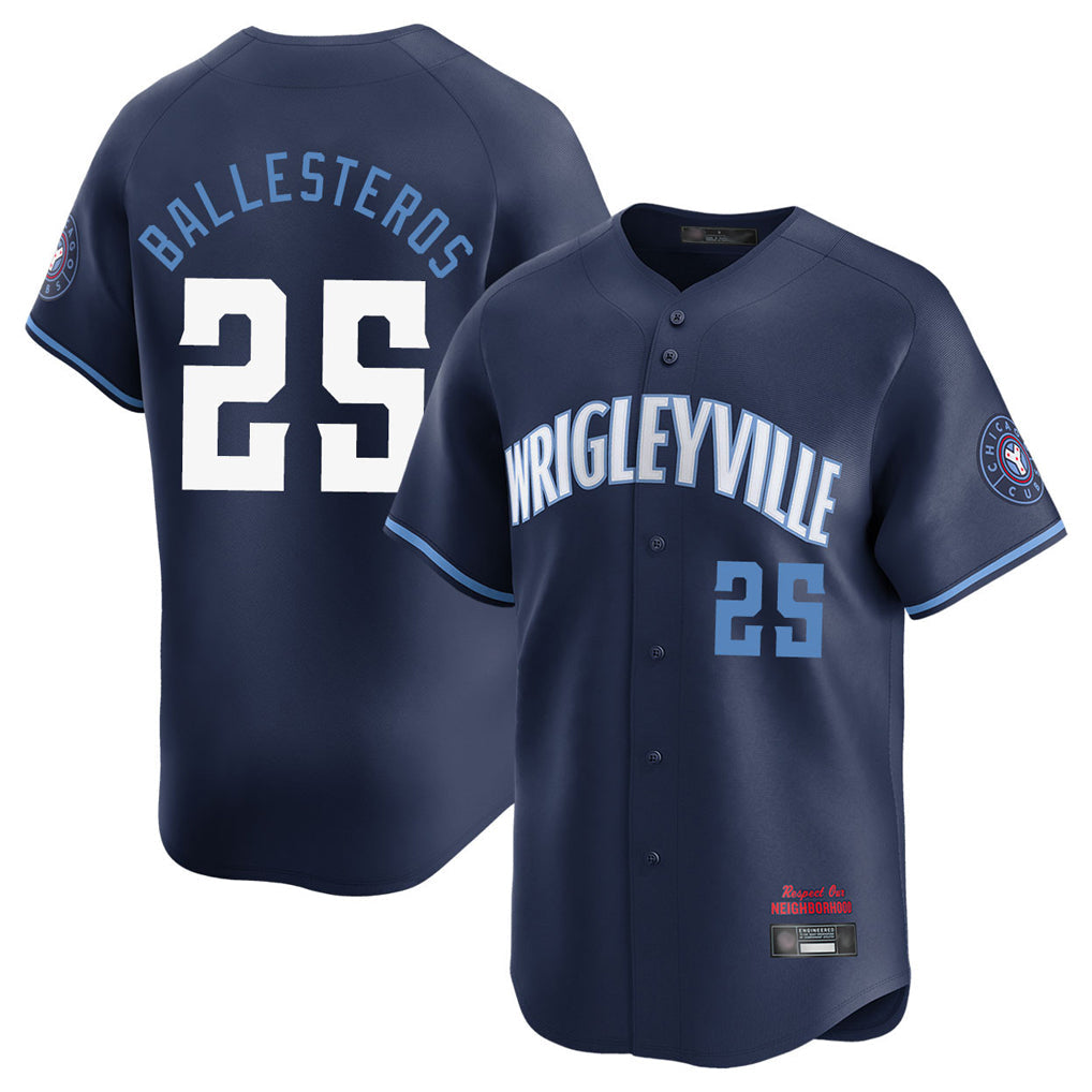 Baseball Jersey | Chicago Cubs #25 Mois¨¦s Ballesteros Player Navy City Connect Limited Home Stitched - image 1