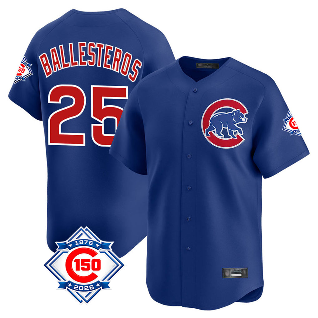 Baseball Jersey | Chicago Cubs #25 Mois¨¦s Ballesteros Player Royal 150th Anniversary Limited Home Stitched - image 1
