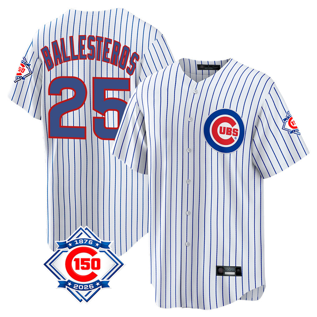 Baseball Jersey | Chicago Cubs #25 Mois¨¦s Ballesteros Player White 150th Anniversary Home Game Stitched - image 1