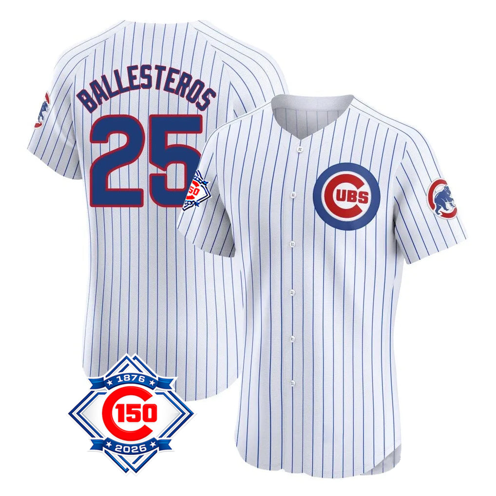 Baseball Jersey | Chicago Cubs #25 Mois¨¦s Ballesteros Player White 150th Anniversary Limited Home Game Stitched - image 1