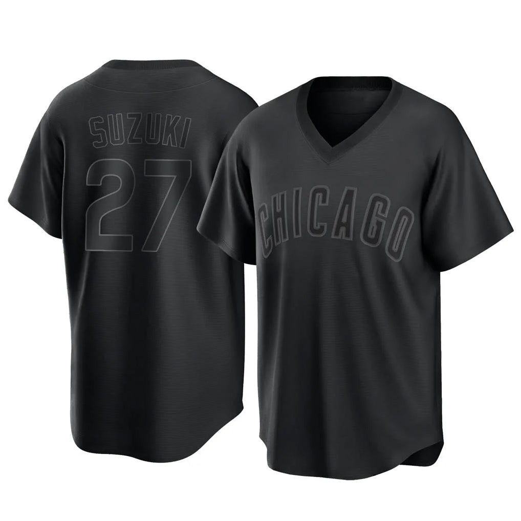 Baseball Jersey | Chicago Cubs #27 Seiya Suzuki Player Black Home Game Stitched - image 1