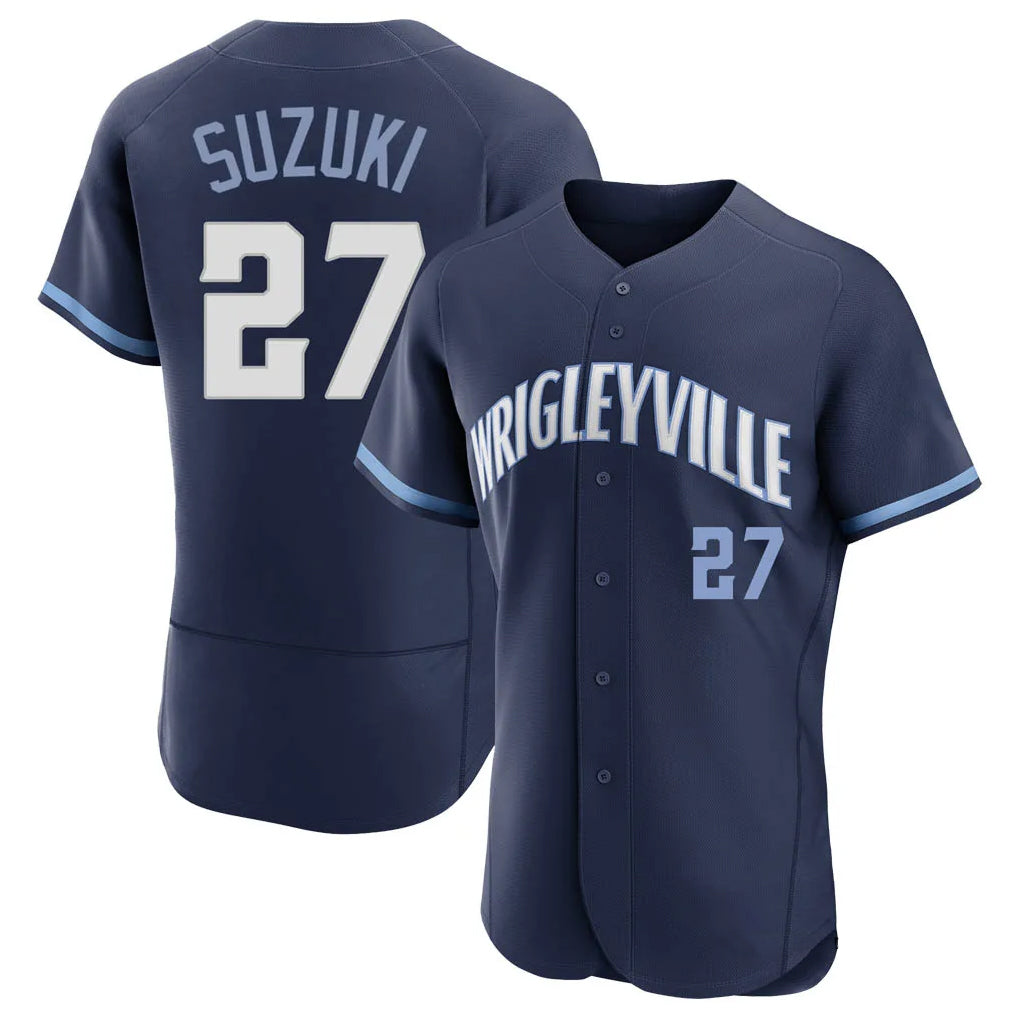 Baseball Jersey | Chicago Cubs #27 Seiya Suzuki Player Navy City Connect Limited Home Stitched - image 1