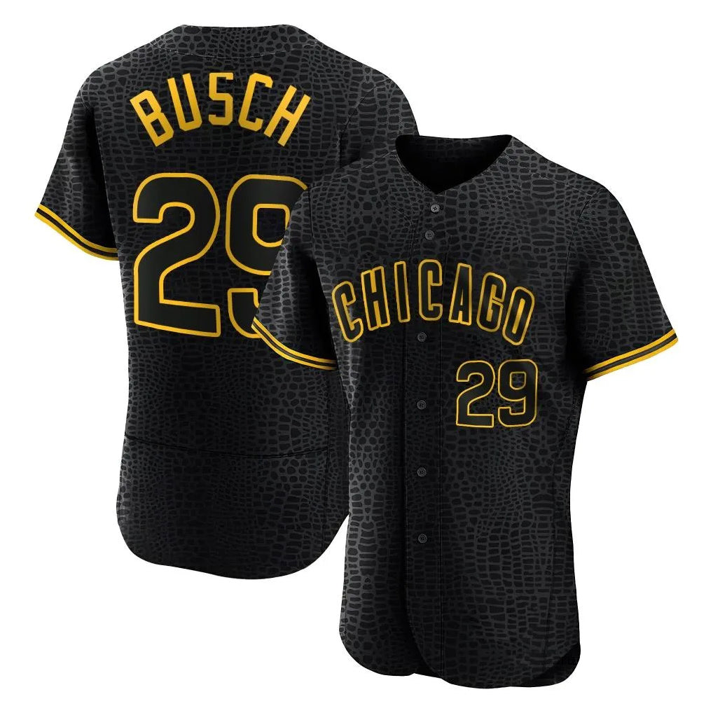 Baseball Jersey | Chicago Cubs #29 Michael Busch Player Black Snake Skin City Limited Home Game Stitched - image 1