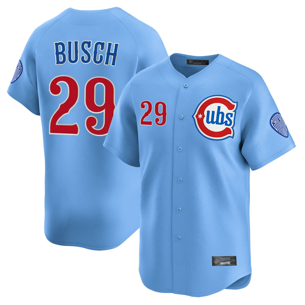 Baseball Jersey | Chicago Cubs #29 Michael Busch Player Light Blue Limited Home Stitched - image 1