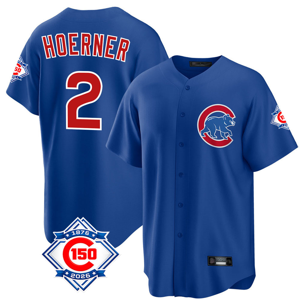 Baseball Jersey | Chicago Cubs #2 Nico Hoerner Player Navy City Connect Limited Home Stitched - image 1
