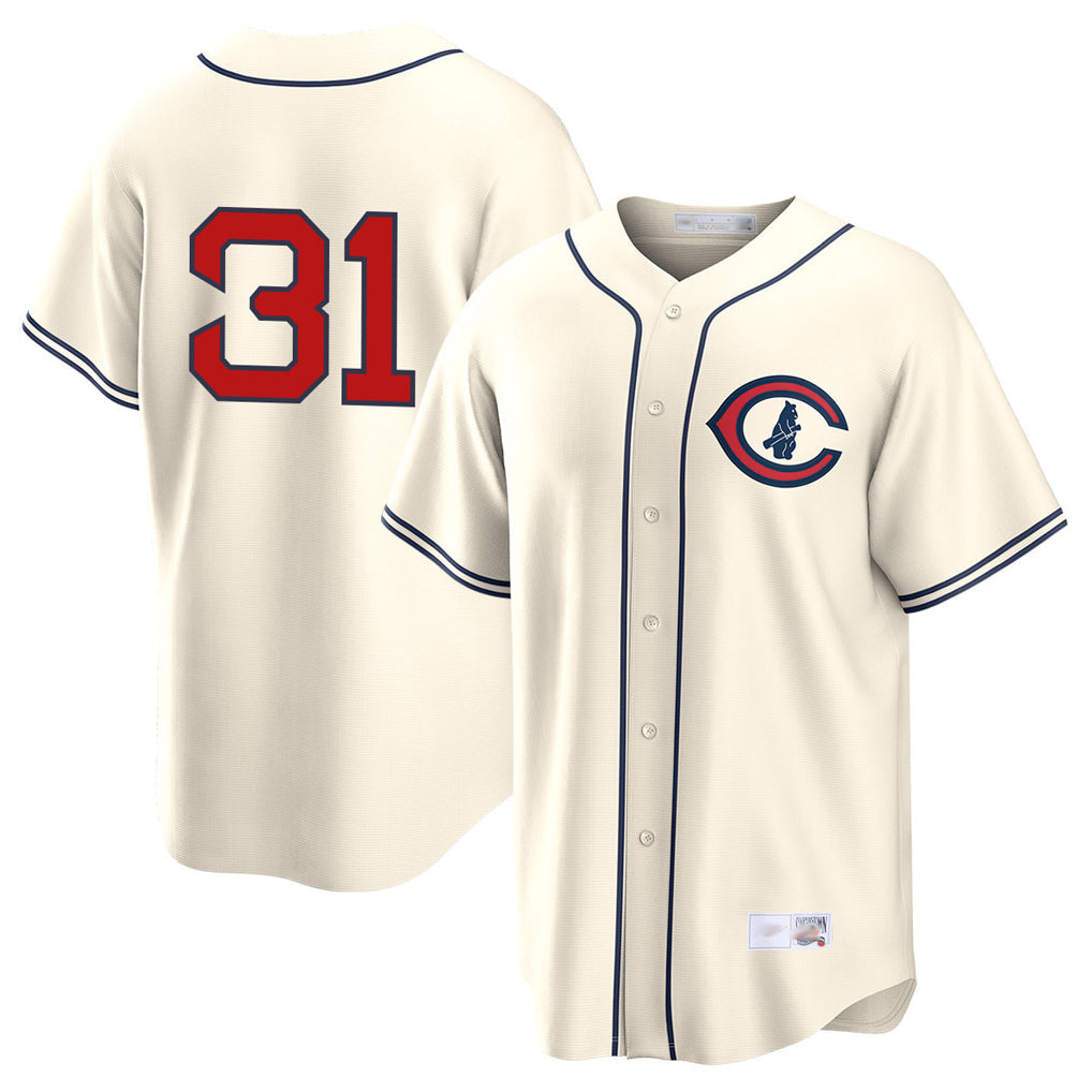Baseball Jersey | Chicago Cubs #31 Greg Maddux Player Cream Field of Dreams Home Game Stitched - image 1