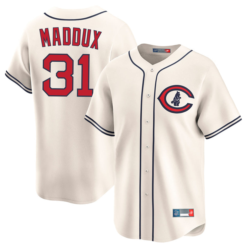 Baseball Jersey | Chicago Cubs #31 Greg Maddux Player Cream Field of Dreams Limited Home Game Stitched - image 1