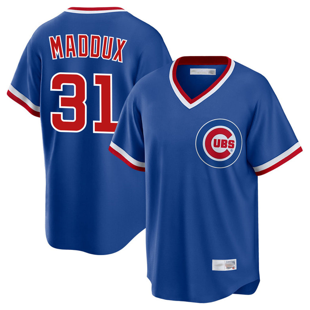 Baseball Jersey | Chicago Cubs #31 Greg Maddux Player Royal Cooperstown Collection Limited Stitched - image 1