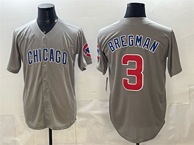 Baseball Jersey | Chicago Cubs #3 Alex Bregman Grey Limited Stitched - image 1