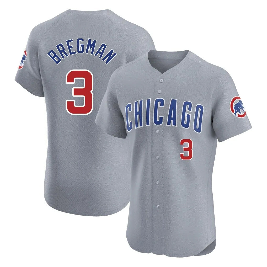 Baseball Jersey | Chicago Cubs #3 Alex Bregman Player Gray Road Limited Home Stitched - image 1
