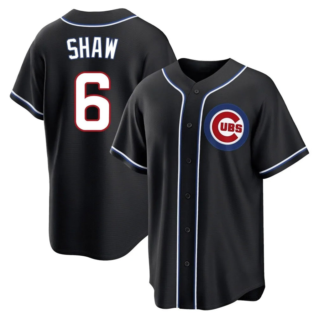 Baseball Jersey | Chicago Cubs #6 Matt Shaw Player Black Fashion Out Game Stitched - image 1