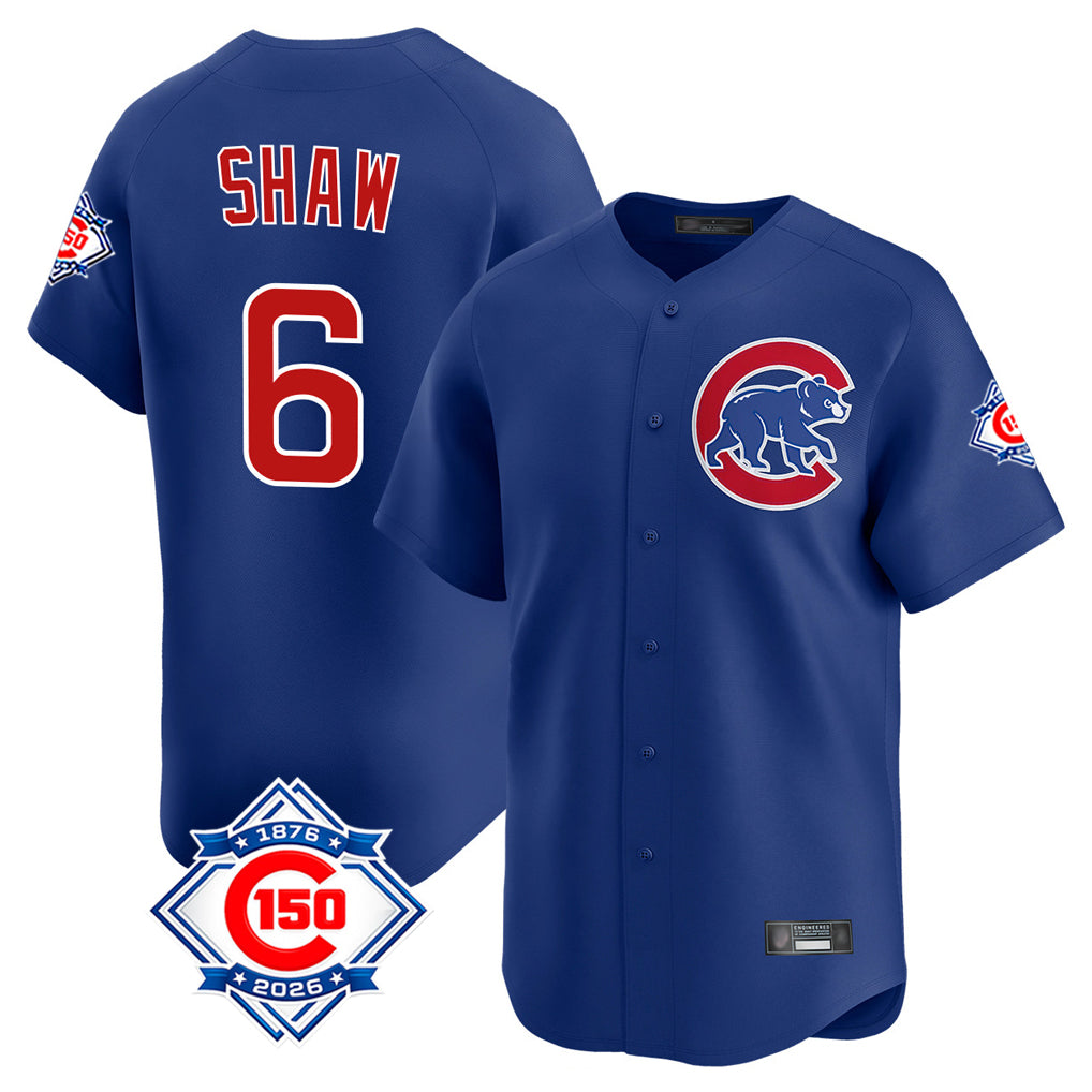 Baseball Jersey | Chicago Cubs #6 Matt Shaw Player Royal 150th Anniversary Limited Home Stitched - image 1
