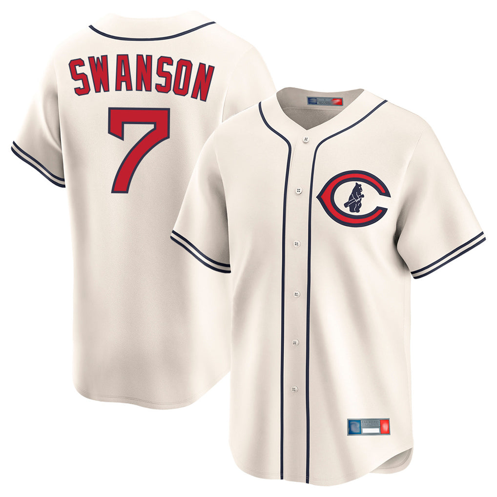 Baseball Jersey | Chicago Cubs #7 Dansby Swanson Player Cream Field of Dreams Limited Home Game Stitched - image 1