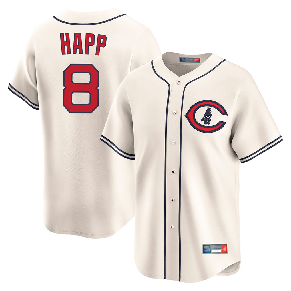 Baseball Jersey | Chicago Cubs #8 Ian Happ Player Cream Field of Dreams Limited Home Game Stitched - image 1