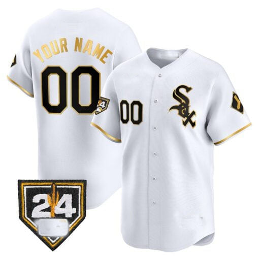 Baseball Jersey | Chicago White Sox 2024 Spring Training Patch Limited Custom Jersey ¨C White Gold - image 1