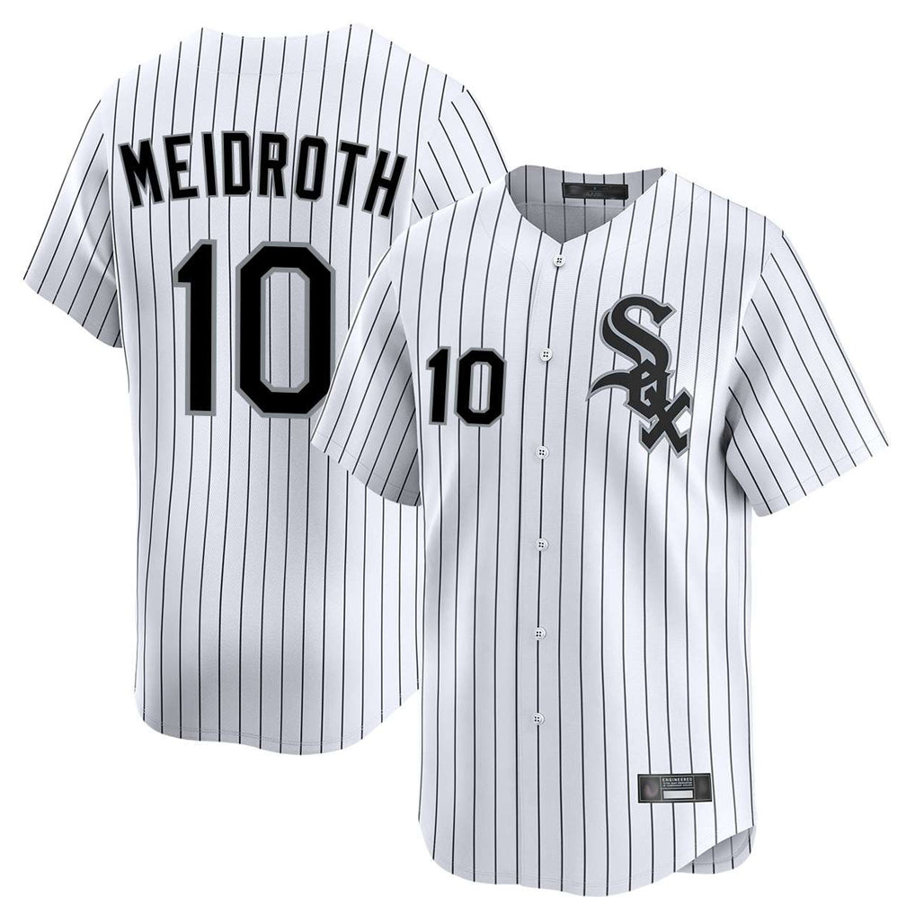 Baseball Jersey | Chicago White Sox #10 Chase Meidroth Player White Stripe Limited Home Stitched - image 1