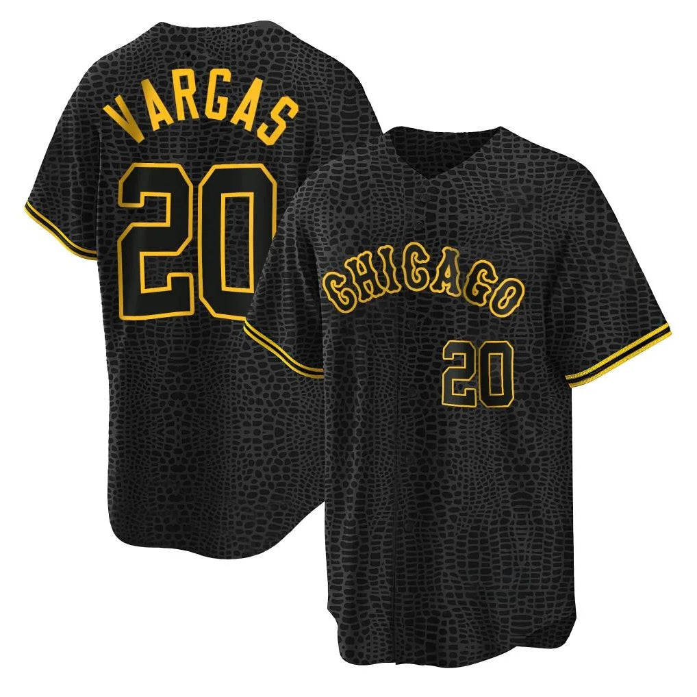 Baseball Jersey | Chicago White Sox #20 Miguel Vargas Player Black Snake Skin City Home Game Stitched - image 1