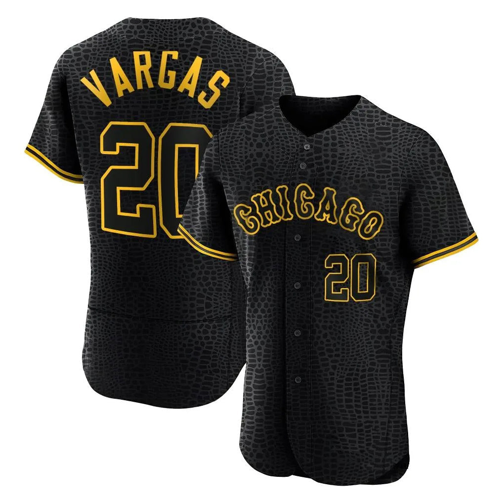 Baseball Jersey | Chicago White Sox #20 Miguel Vargas Player Black Snake Skin City Limited Home Stitched - image 1