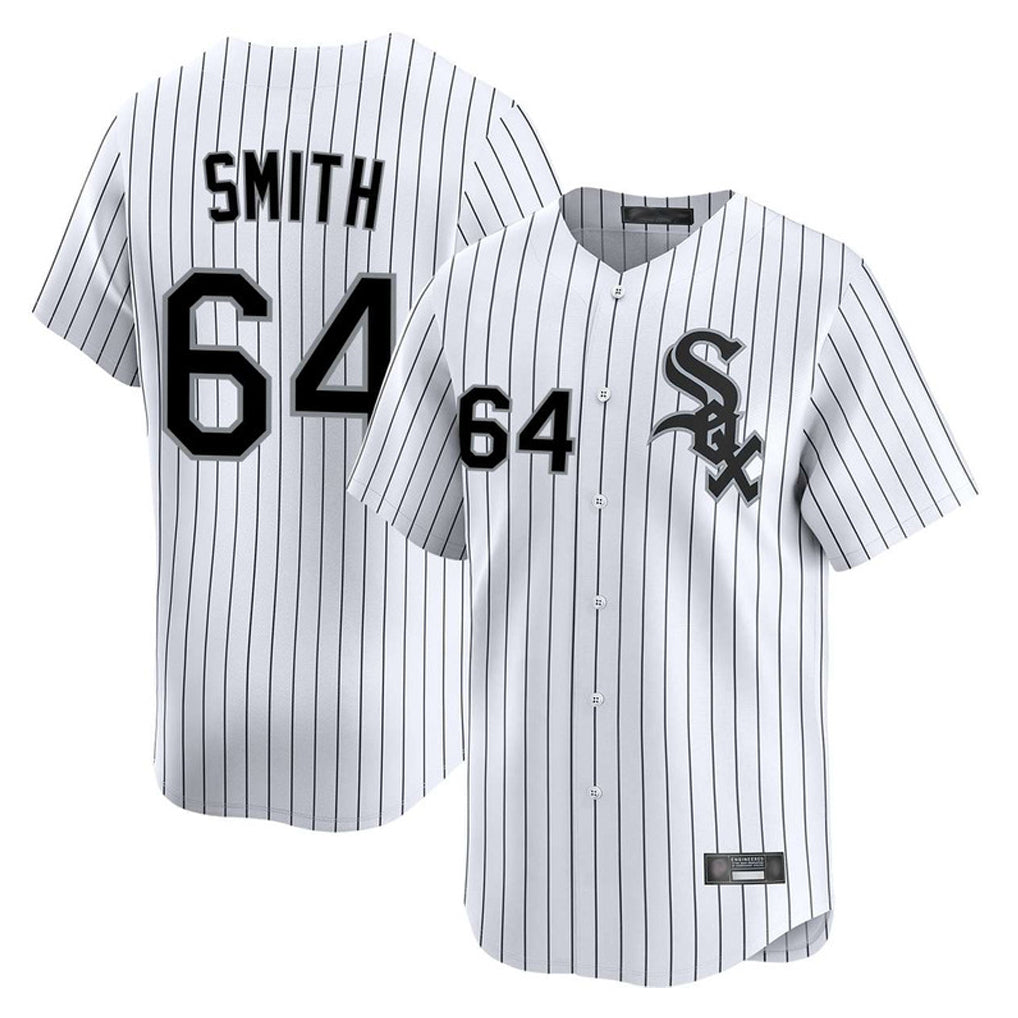 Baseball Jersey | Chicago White Sox #64 Shane Smith Player White Stripe Limited Home Stitched - image 1