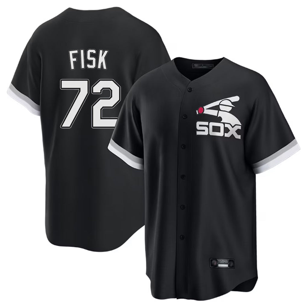 Baseball Jersey | Chicago White Sox #72 Carlton Fisk Player Black Spring Training Game Stitched - image 1