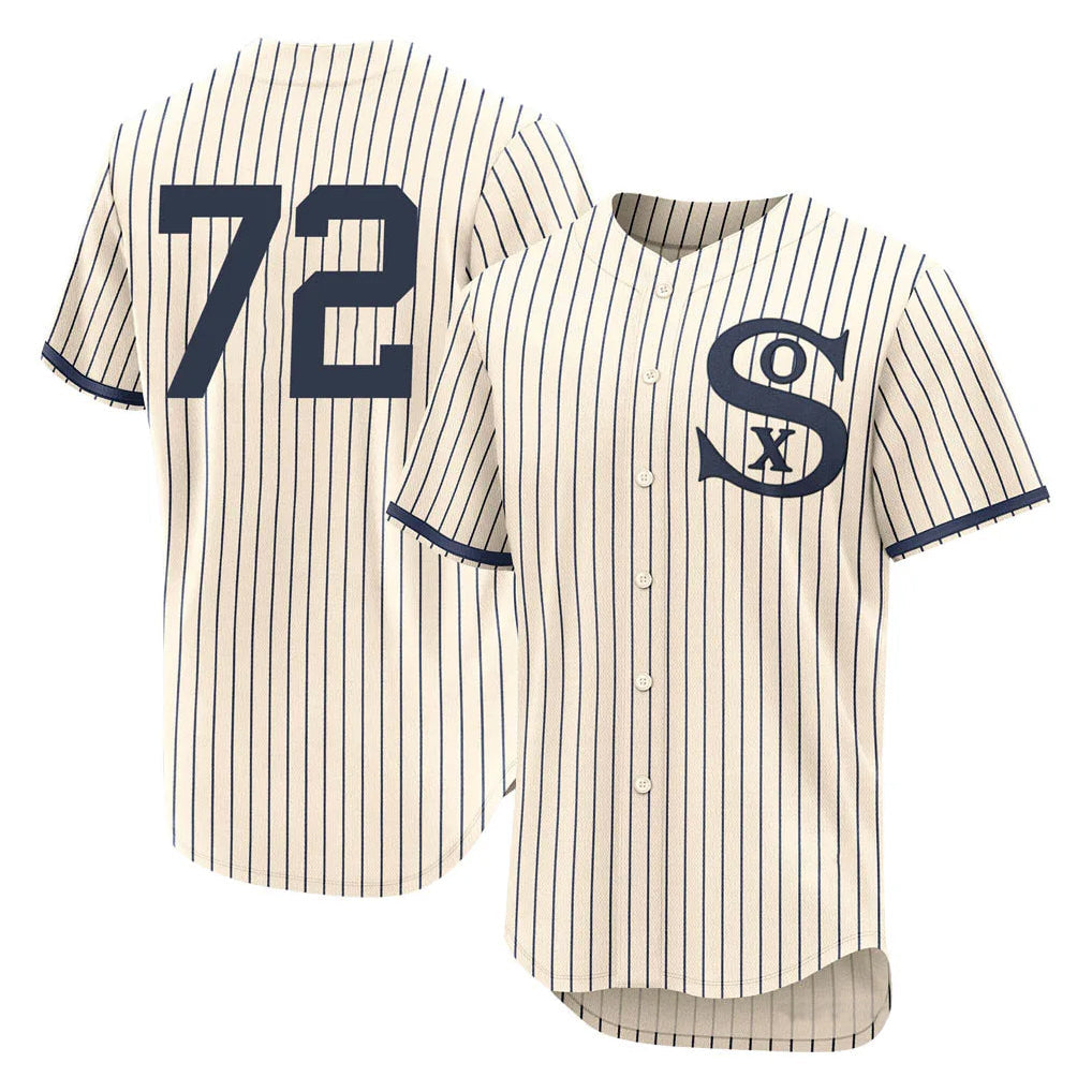 Baseball Jersey | Chicago White Sox #72 Carlton Fisk Player Cream Field of Dreams Limited Home Stitched - image 1