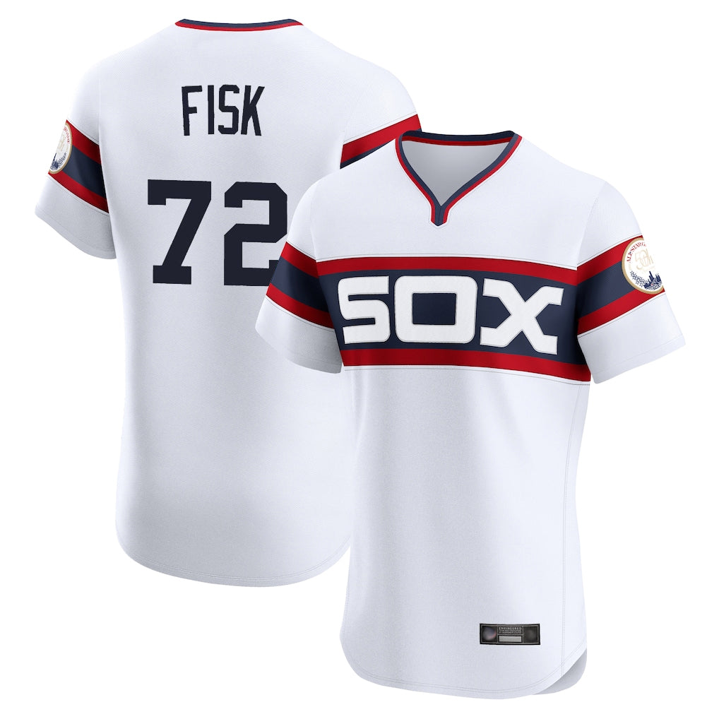 Baseball Jersey | Chicago White Sox #72 Carlton Fisk Player White Limited Home Stitched - image 1