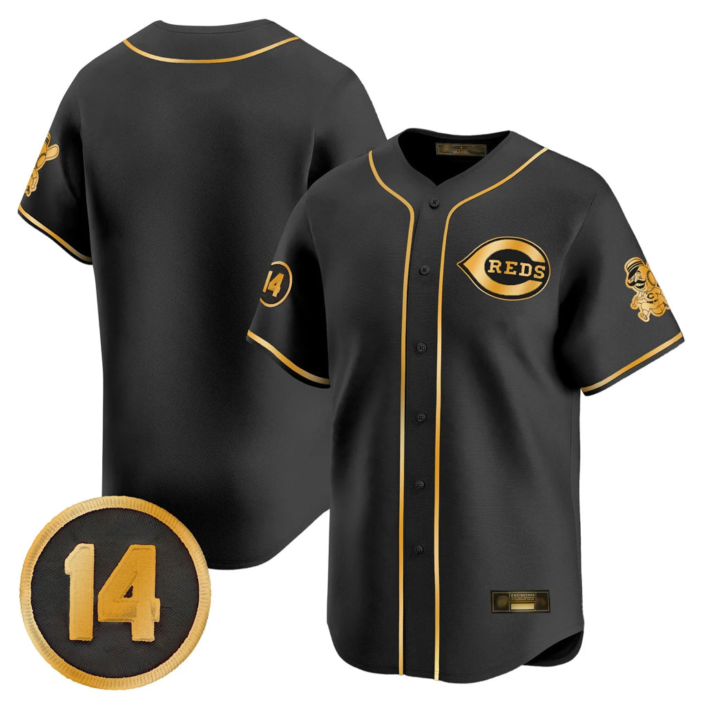 Baseball Jersey | Cincinnati Reds Blank Player Black-Gold Limited Home Stitched - image 1