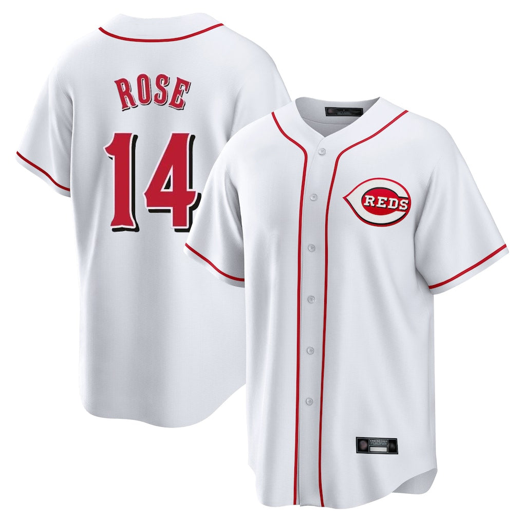 Baseball Jersey | Cincinnati Reds #14 Pete Rose Player White Game Home Stitched - image 1
