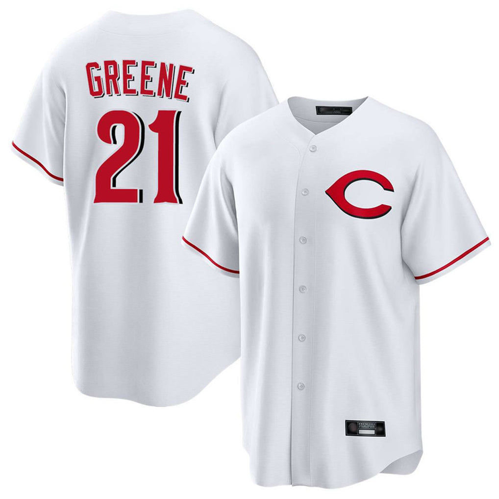 Baseball Jersey | Cincinnati Reds #21 Hunter Greene Player White Home Game Stitched - image 1