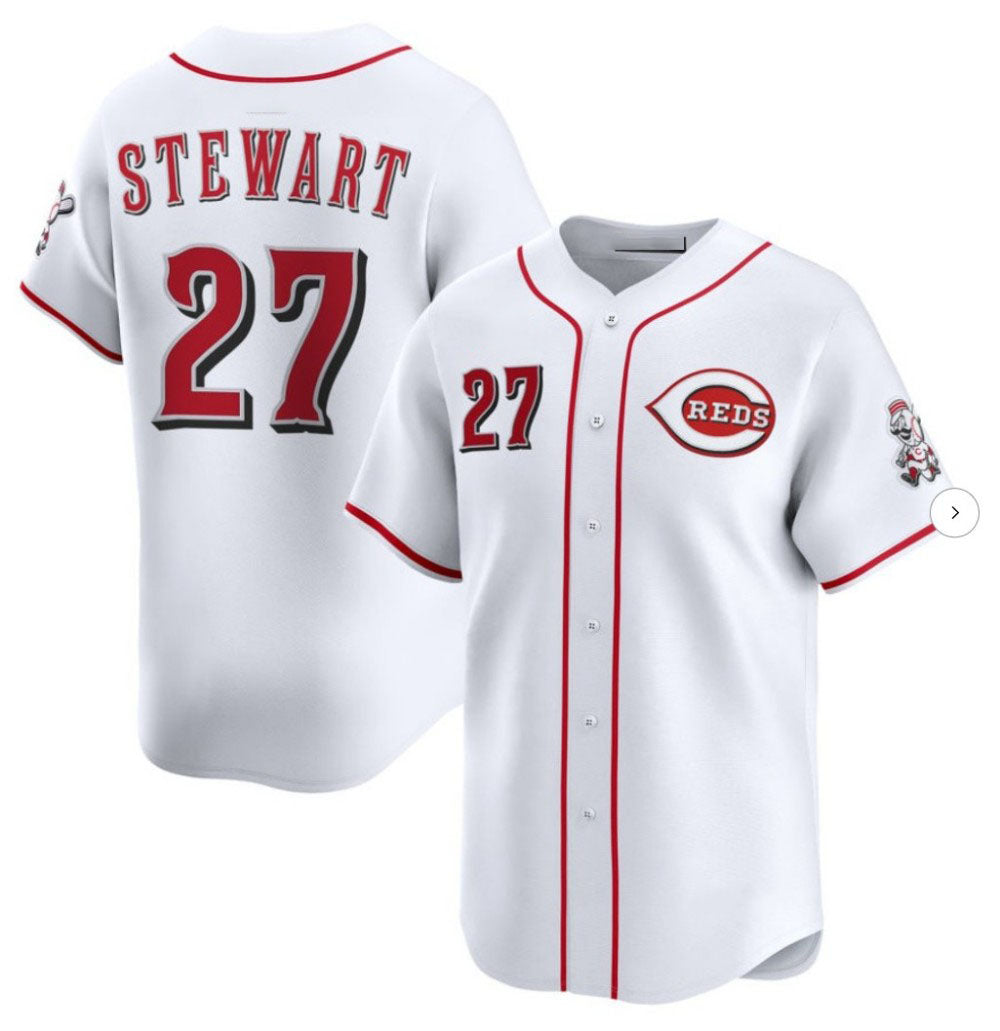 Baseball Jersey | Cincinnati Reds #27 Sal Stewart White Home Limited Stitched - image 1
